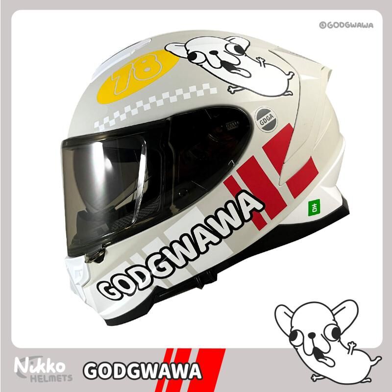 NIKKO Godgwawa 變種吉娃娃 N806 飆風吉速 消光象牙白 聯名款 全罩