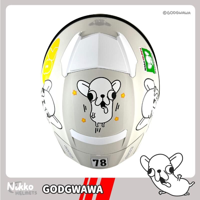 NIKKO Godgwawa 變種吉娃娃 N806 飆風吉速 消光象牙白 聯名款 全罩