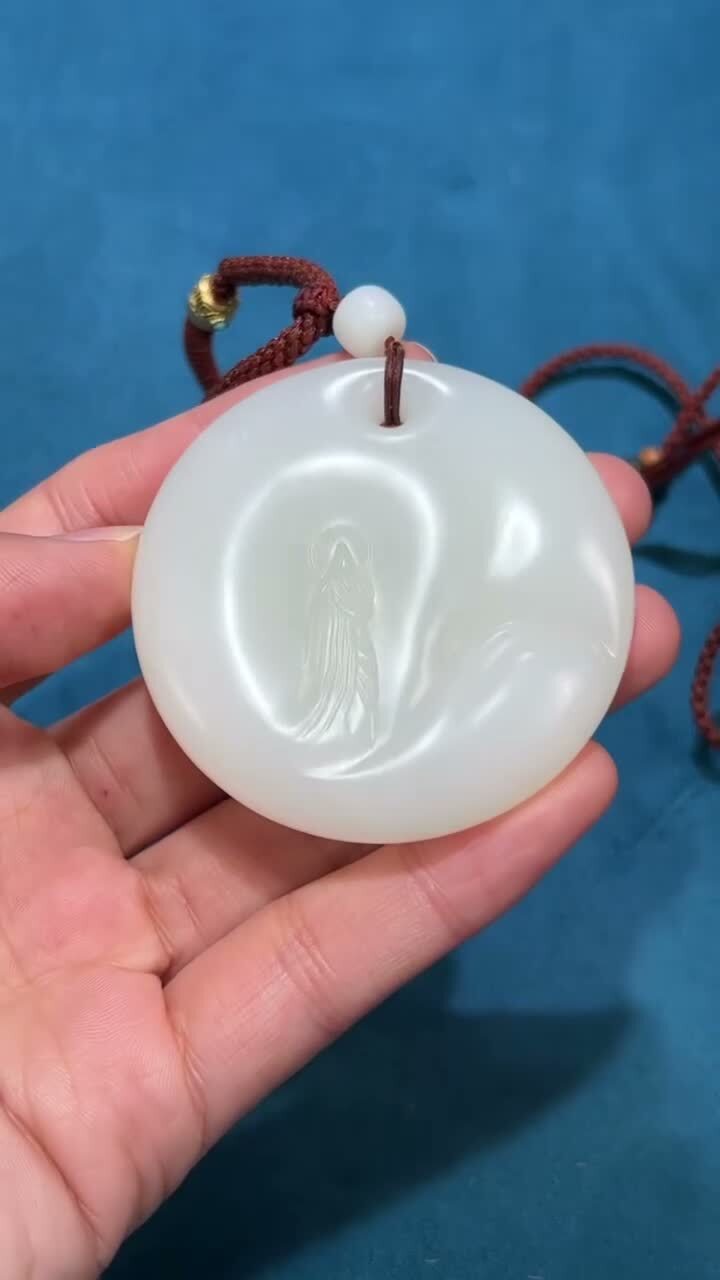 122211 和田玉無相圓牌年糕料 (54.3mm直徑)