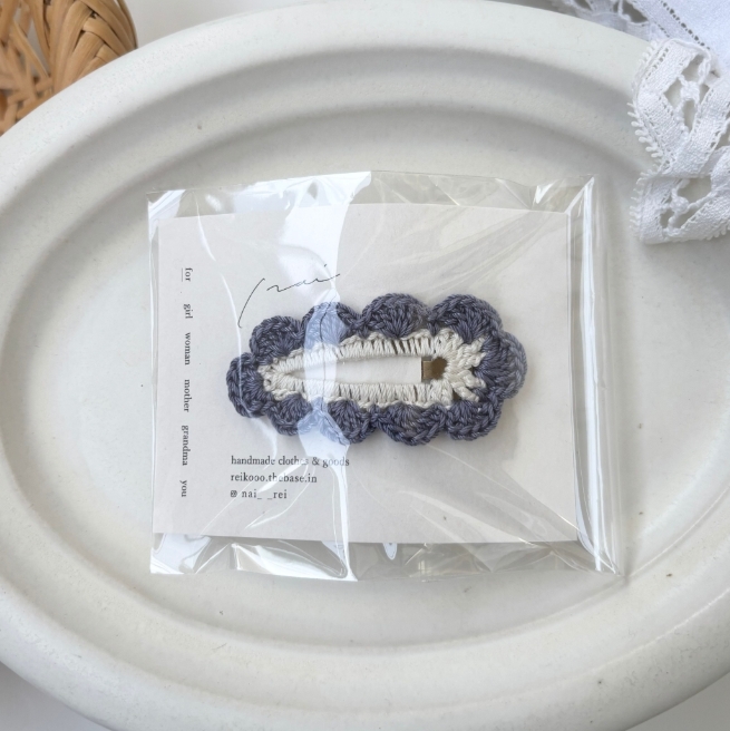 日本選物 cloud pin 編織撞色髮夾 - 靛