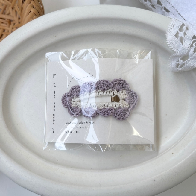 日本選物 cloud pin 編織撞色髮夾 - 紫