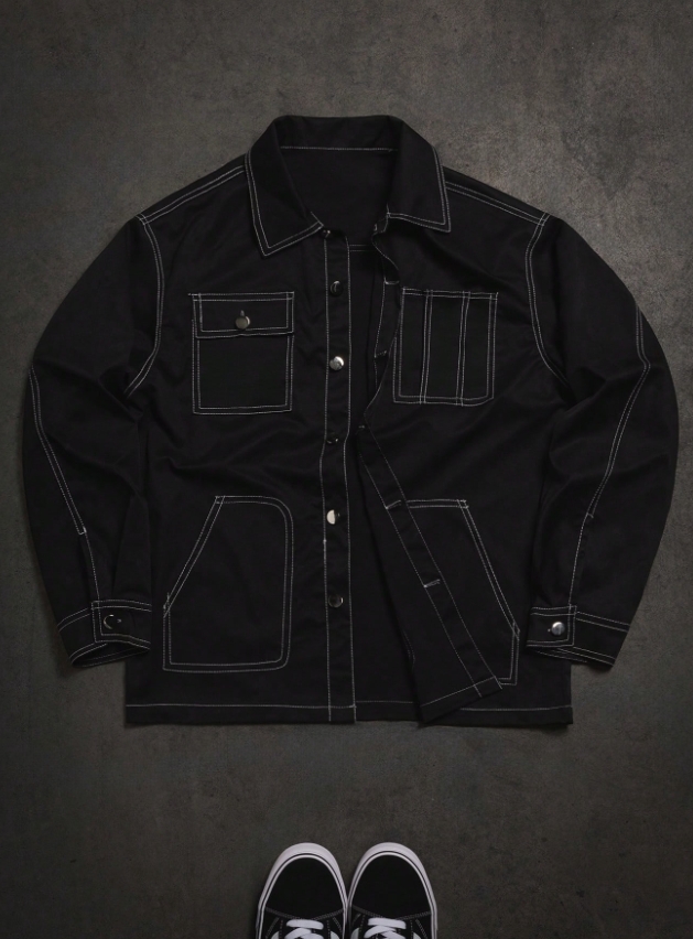 KADMAX大尺碼-男士休閒牛仔立領夾克外套〈KSMS2755〉