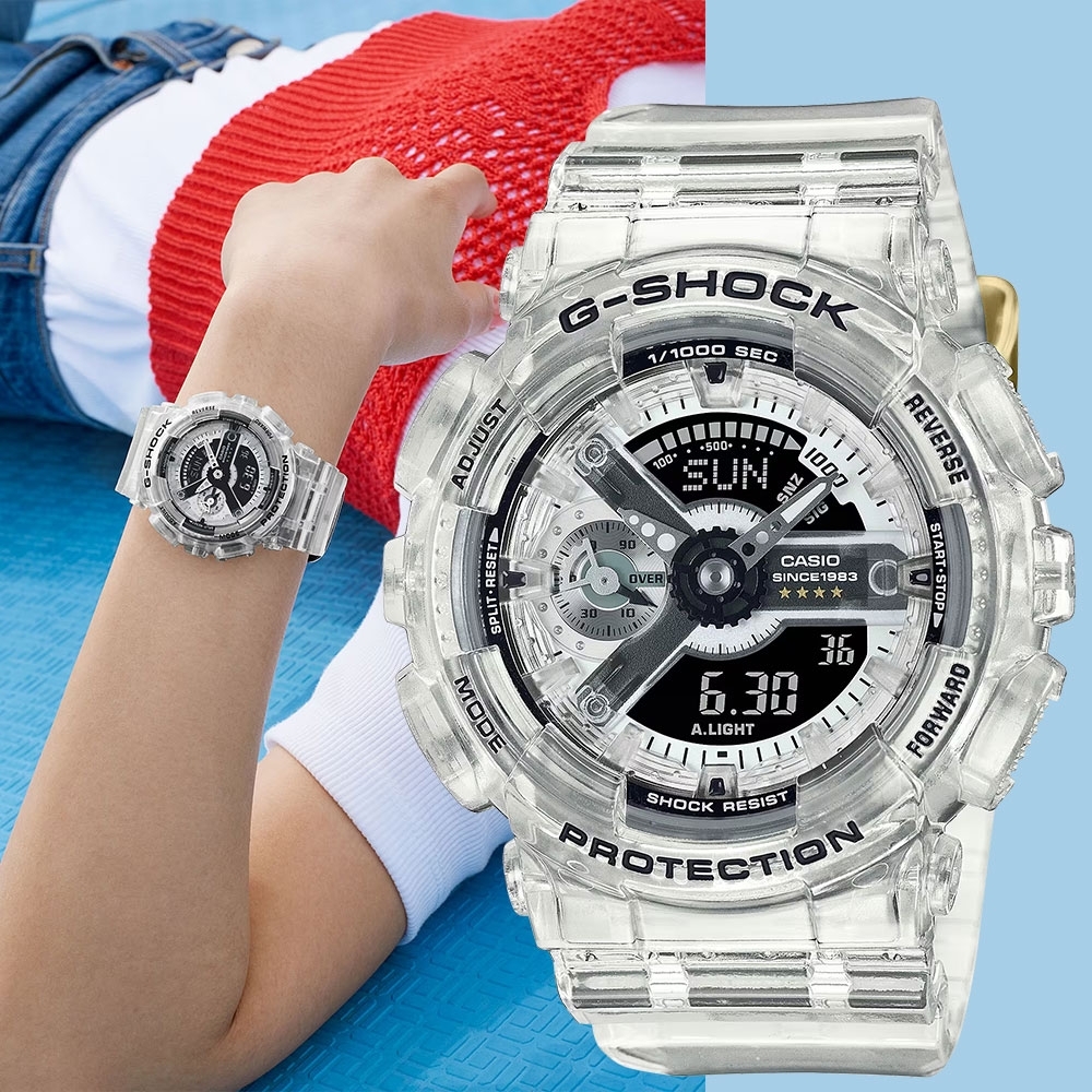 Casio G-Shock GMA-S114RX-7A 40週年 Claer Remix 透明 紀念版 限量版 手錶 (香港行貨)