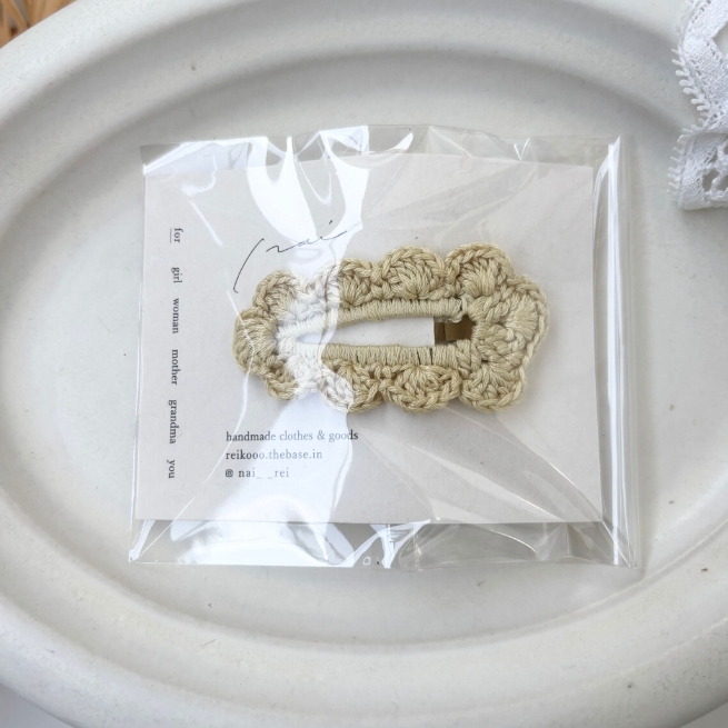 日本選物 cloud pin 編織單色髮夾 - 淺黃