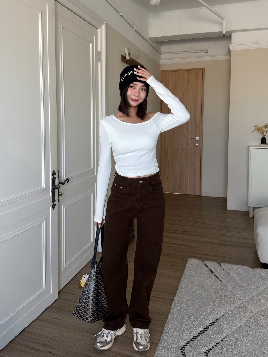 超顯瘦長腿牛仔直筒褲