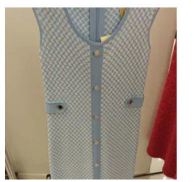 [S] MICHAEL KORS SHORE BLUE TILE JACQUARD MIDI DRESS, JT5833CJJL-SHOREBLUE (SMK1363)