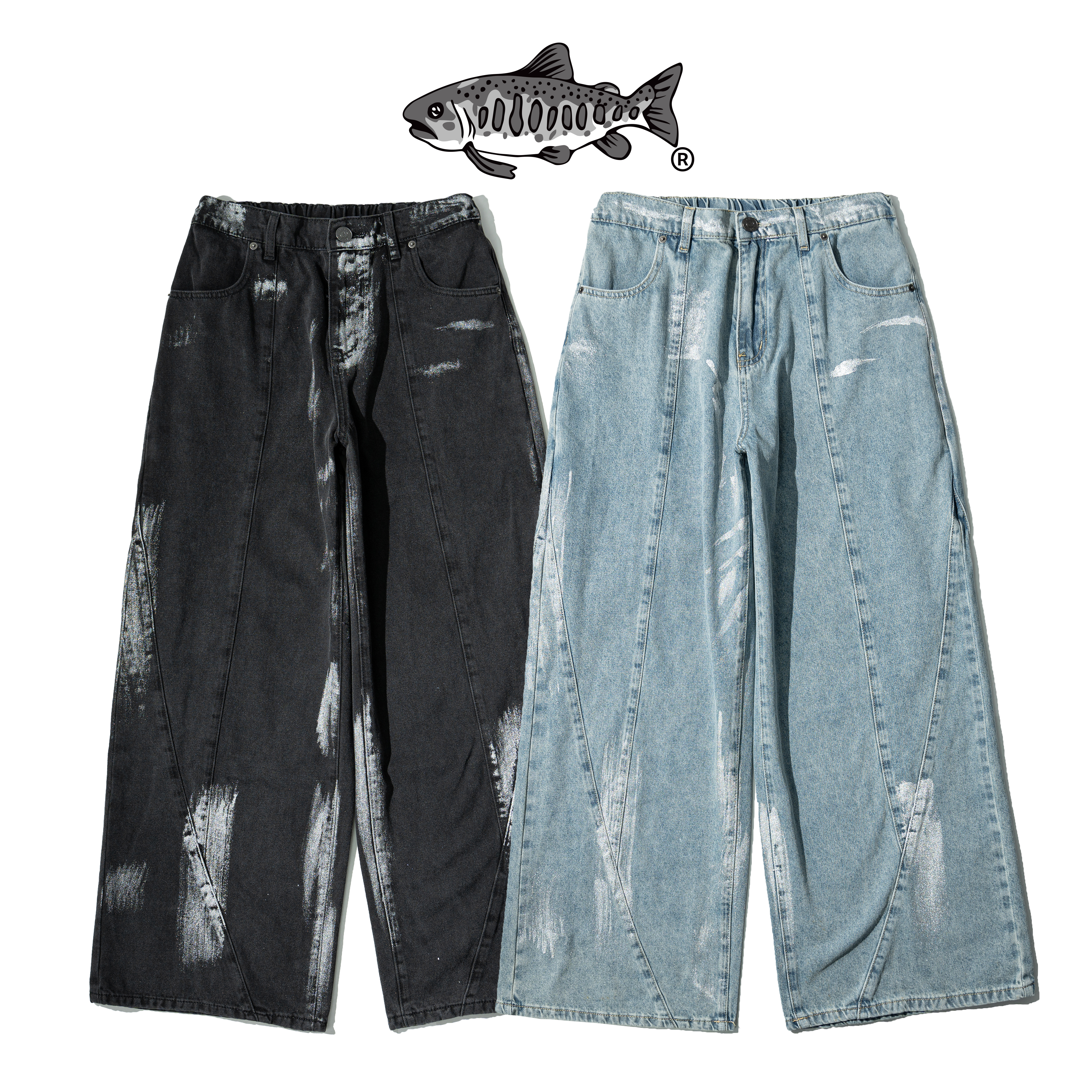 AGILITY Brush Silver Jeans 剪裁 刷銀 牛仔長褲 [LS60]