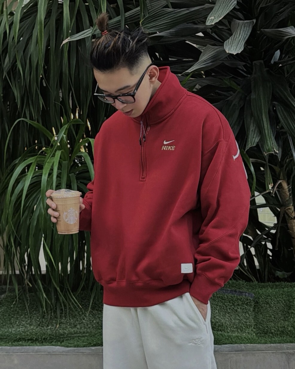 NIKE NSW CNY 馬年 限定 新年 立領 衛衣 大學T 拉鍊 IQ3708-613  紅 126 奶茶