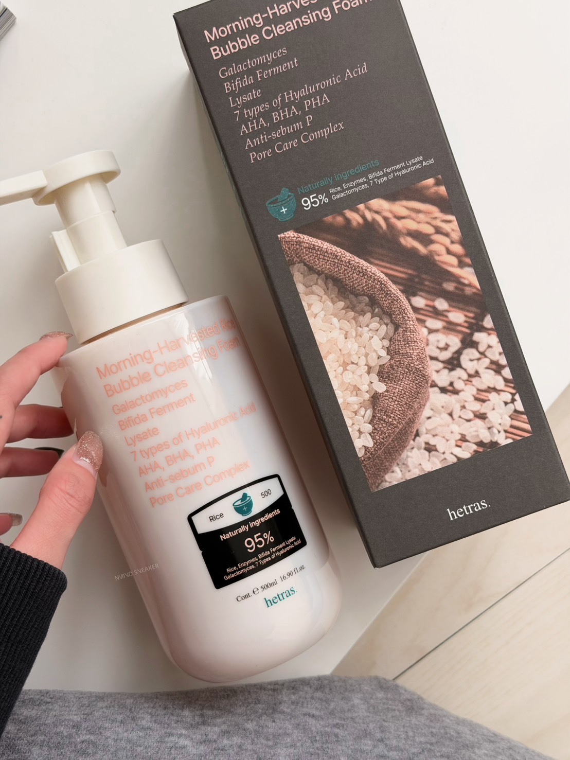 <拍照樣品>Hetras 晨收稻🌾大米泡泡潔面乳 500ml