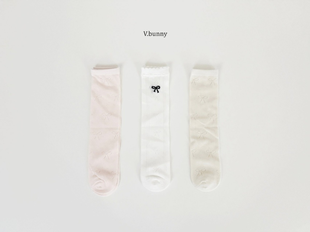 正韓春Vbunny溫柔蝴蝶結長襪組