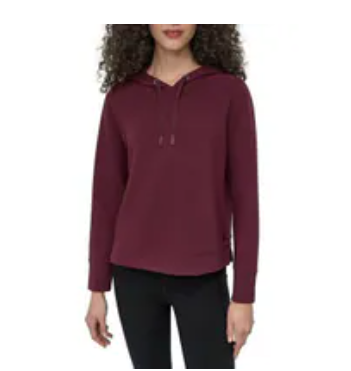 [S] DKNY MAROON TECH WAFFLE HOODIE, DPMT1234-MAROON (SD1686)