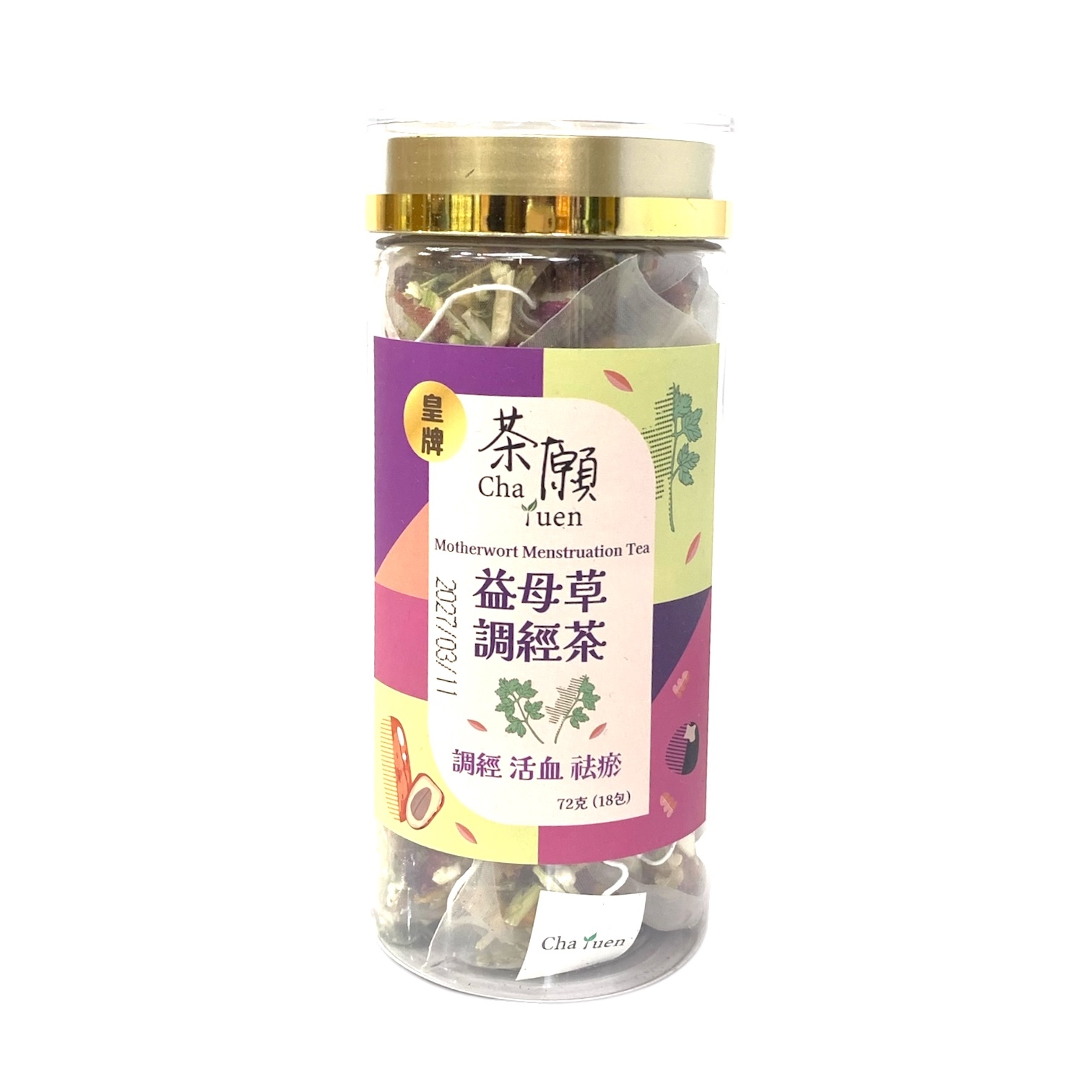 茶願 - 金色蓋特別包裝 益母草調經茶 (18包裝) 調經 活血 祛瘀