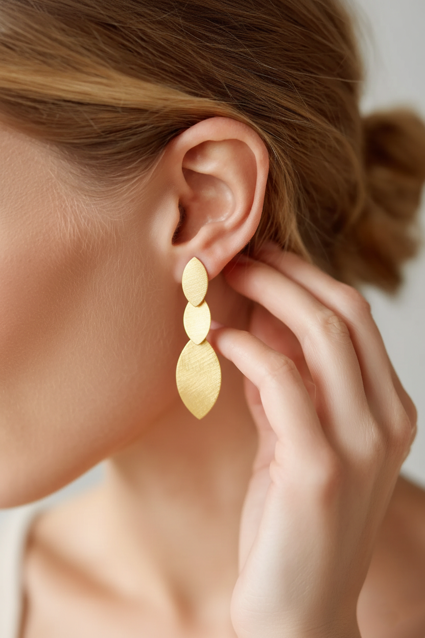 Eva-E 柔光葉片層疊耳環