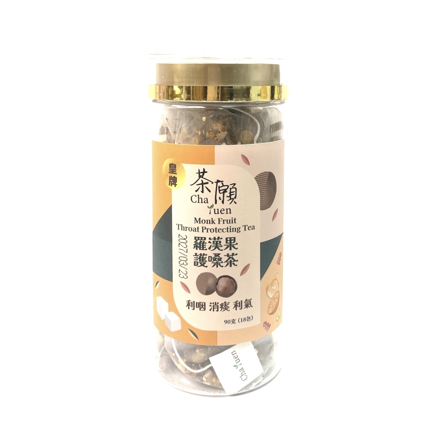 茶願 - 金色蓋特別包裝 羅漢果護嗓茶 (18包裝) 利咽 消痰 利氣