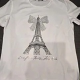 [S] KARL LAGERFELD WHITE EIFFEL TOWER BOW TEE, L5WHMA59-WHT (SKL1471)