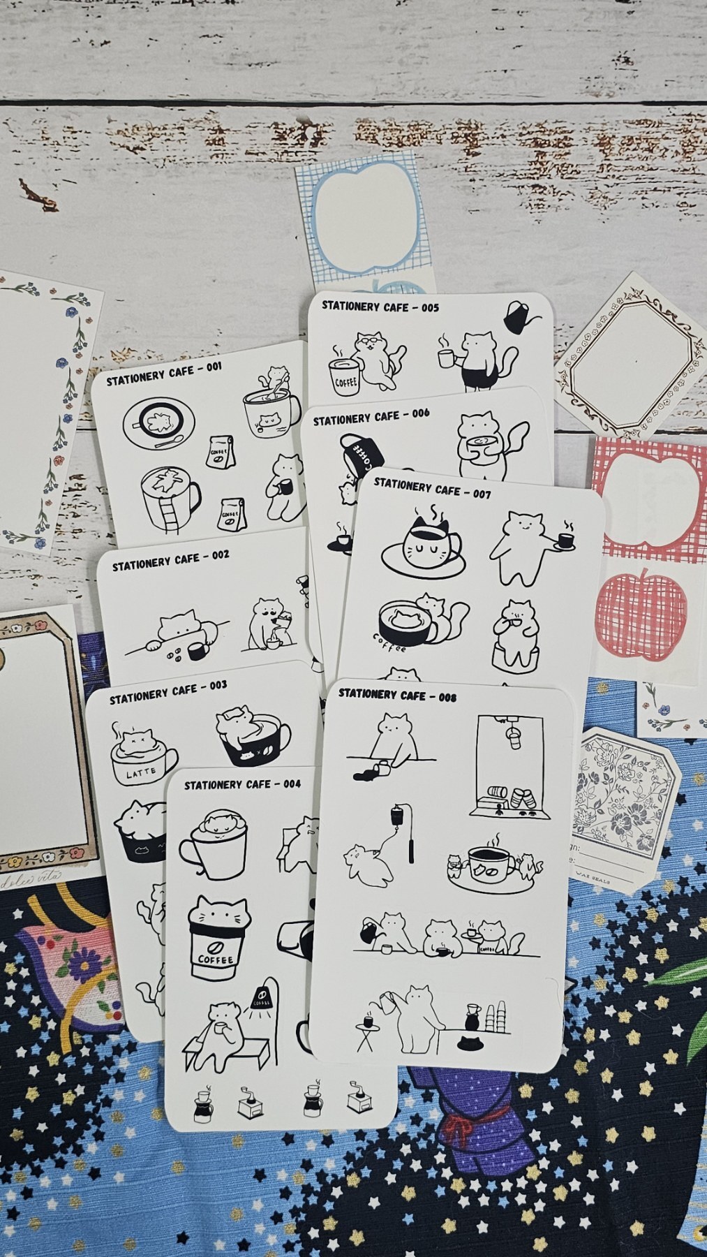 Stationery cafe - Sticker Sheet - Coffee Cat Series