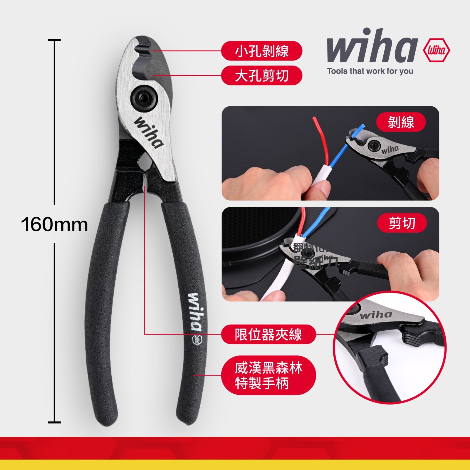 Wiha WI46691 160mm 電纜剪 (黑森林）