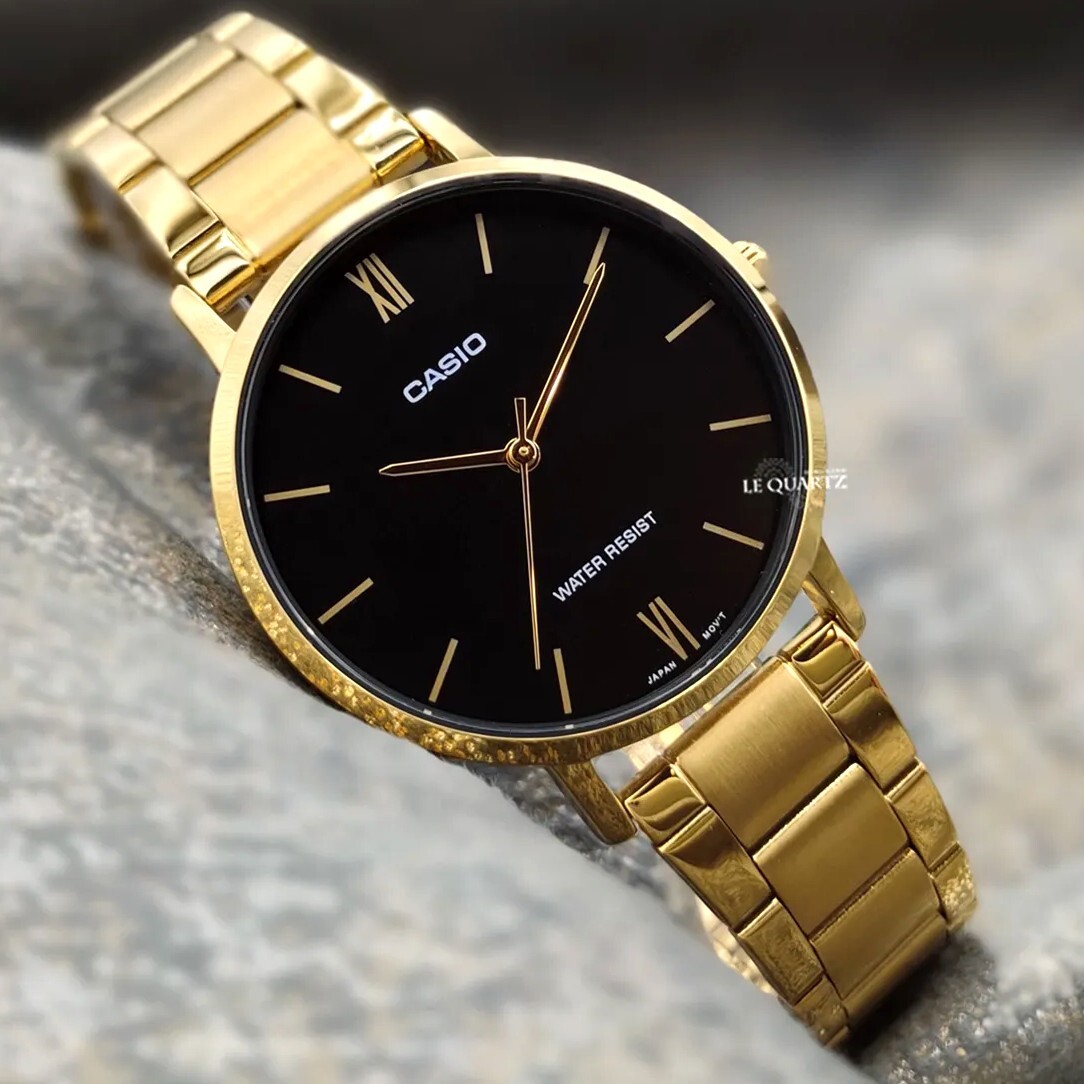 預購款【CASIO 卡西歐】簡約防水 基礎三針 時尚 金色 女款 手錶 對錶 LTP-VT01G-1B