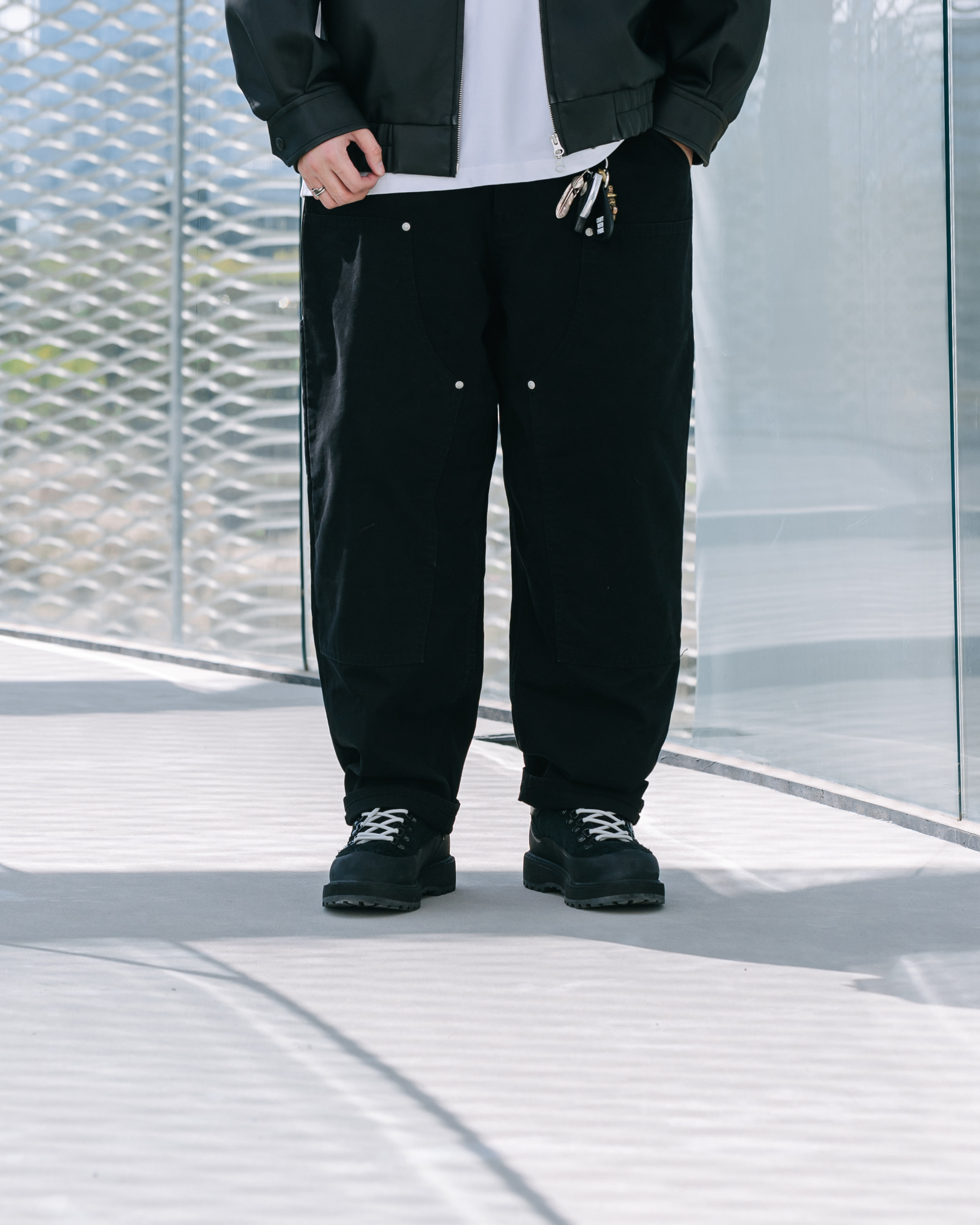 <官網獨賣!!>Persevere Double Knee Pants 水洗 雙膝 工作 長褲 米 黑