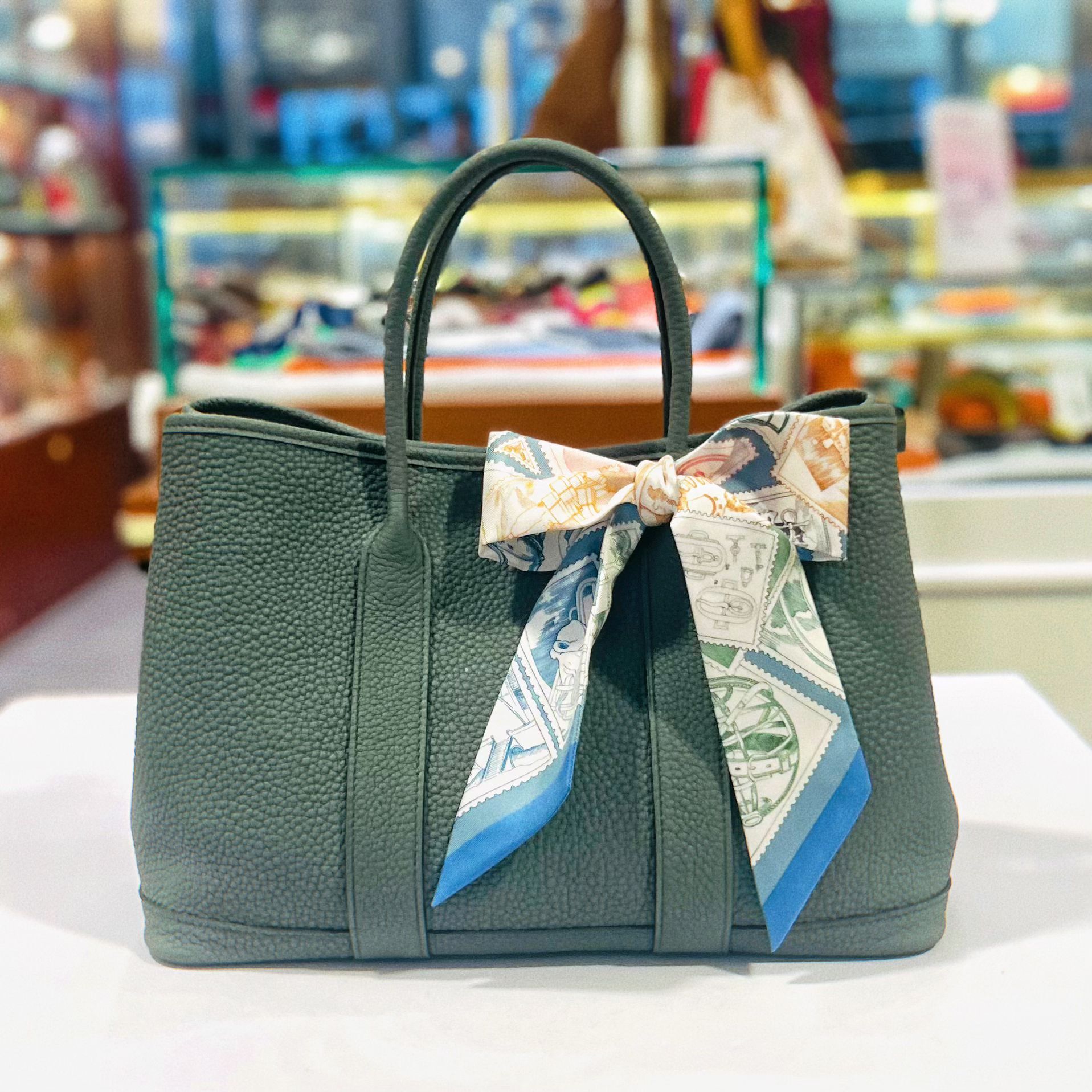 全新HERMES GP30 63杏仁綠Negonda皮 GARDEN PARTY 30  #BRAND NEW#香榭站正品