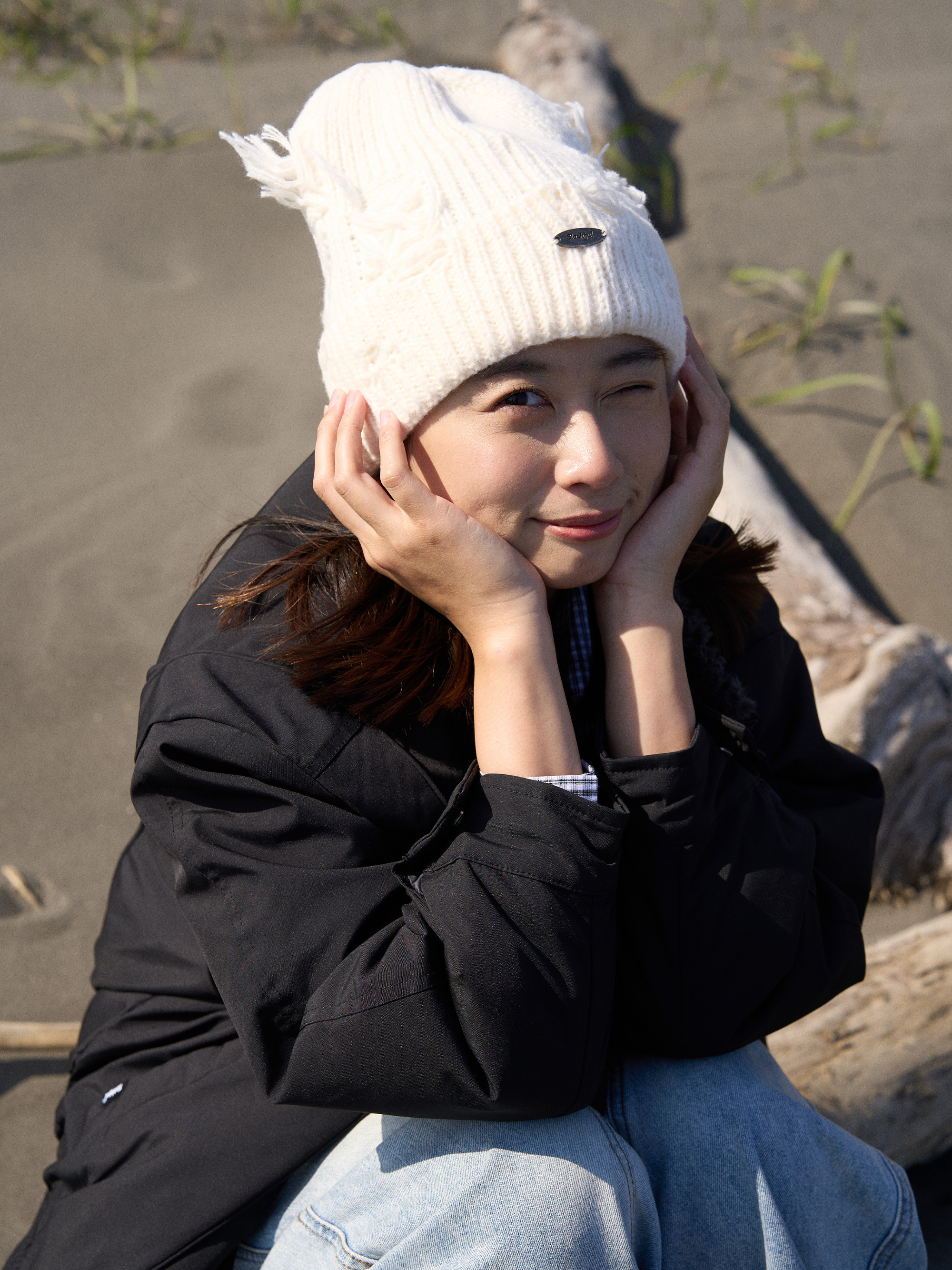 SLOTHFUL Distressed Knit Beanie