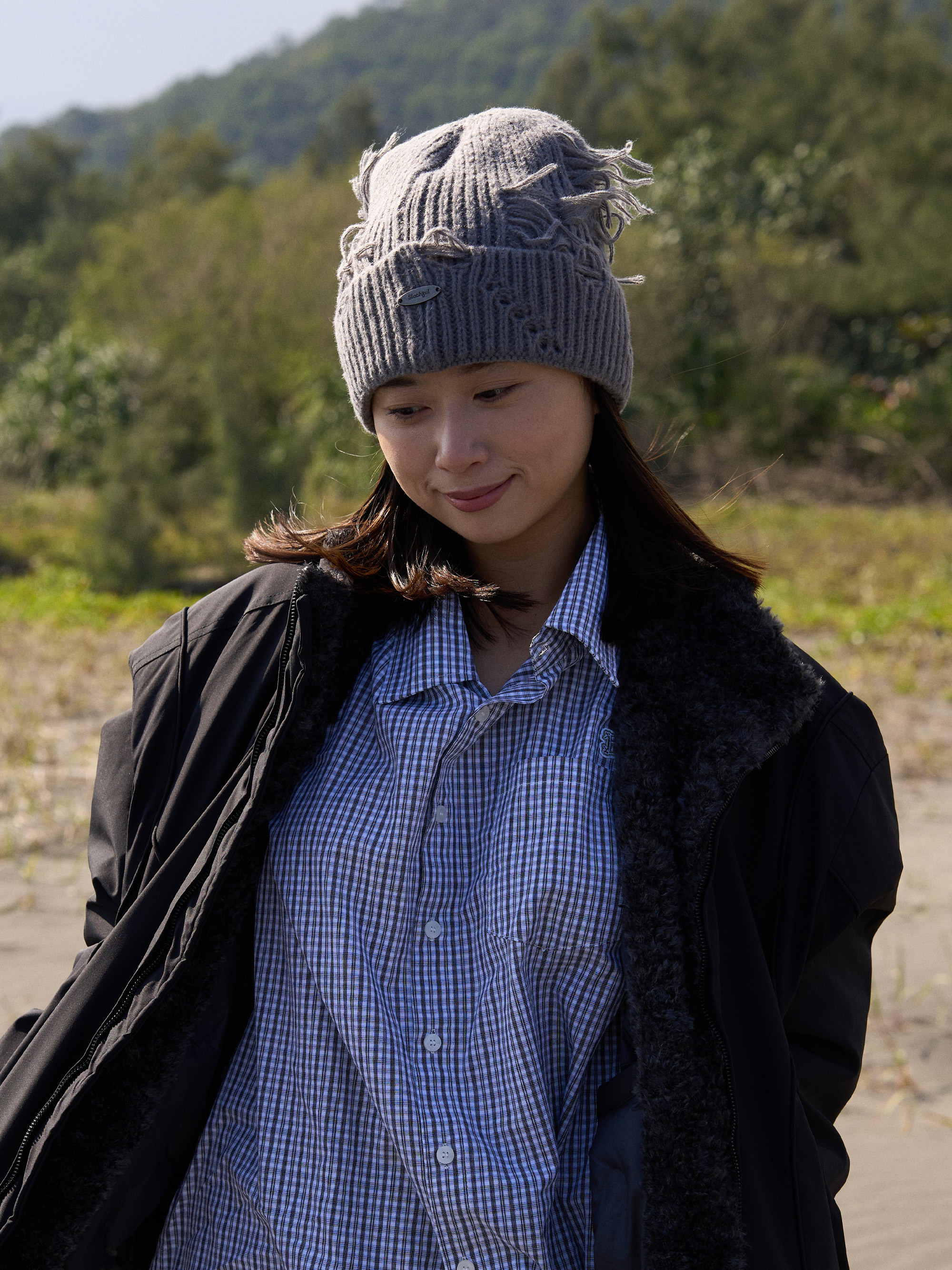 SLOTHFUL Distressed Knit Beanie