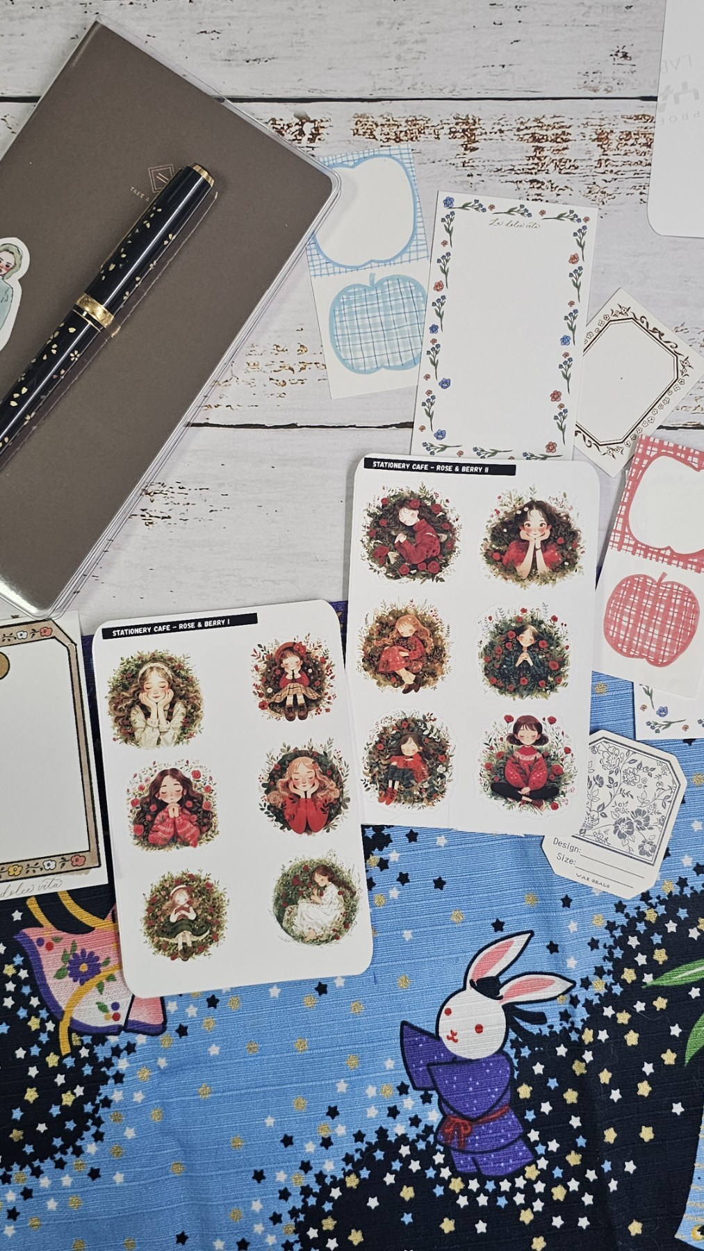 Stationery cafe - Sticker Sheet - Rose and Berry series