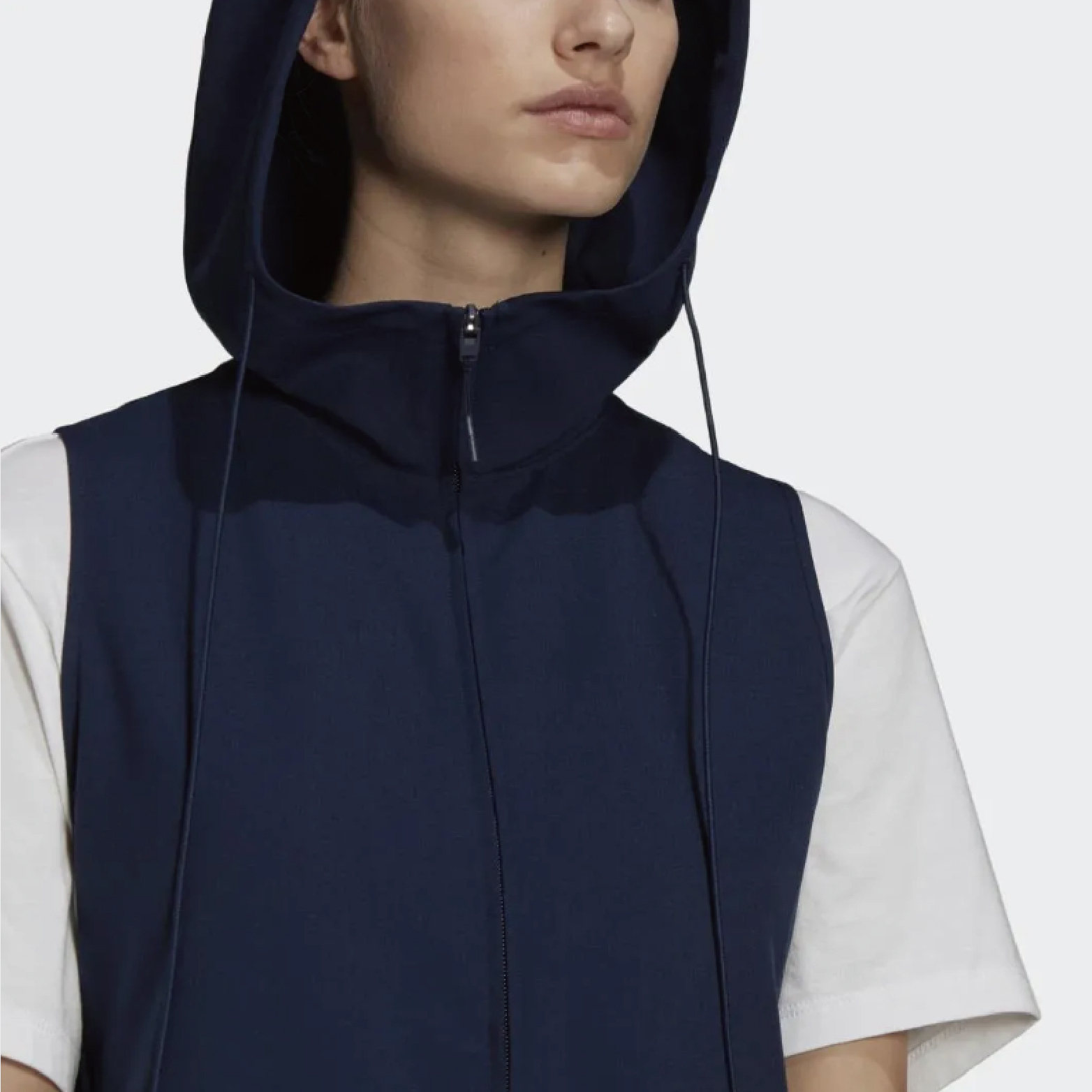 【 Y-3 W CL REF W VEST 側開岔背心外套 - 海軍藍 】