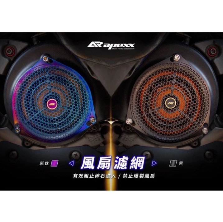 【APEXX】風扇濾網 鍍鈦濾網 風扇 擋砂 擋石 勁戰/JETS/SR/雷霆S/BWSX/G6/雷霆/RSZ