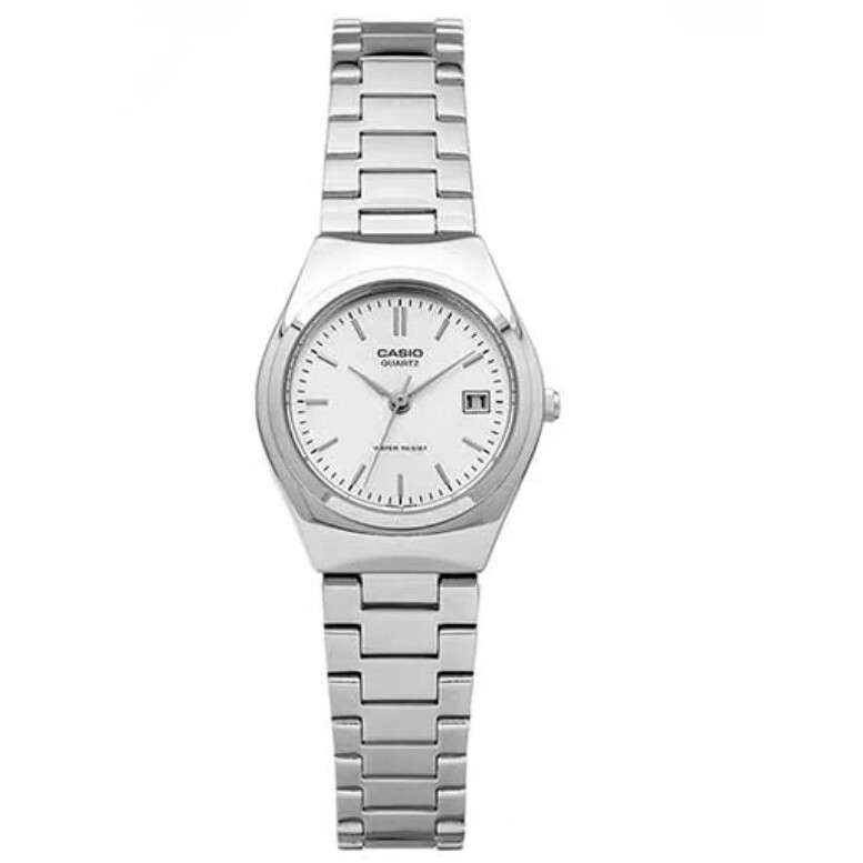 預購款【CASIO 卡西歐】白金配色 簡約無字 日期 金色 女款 手錶 LTP-1170G-7A