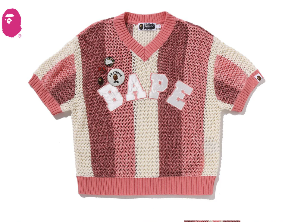 【BAPE女生】0207 發售 附別針 BAPE CROCHET OVERSIZED TEE