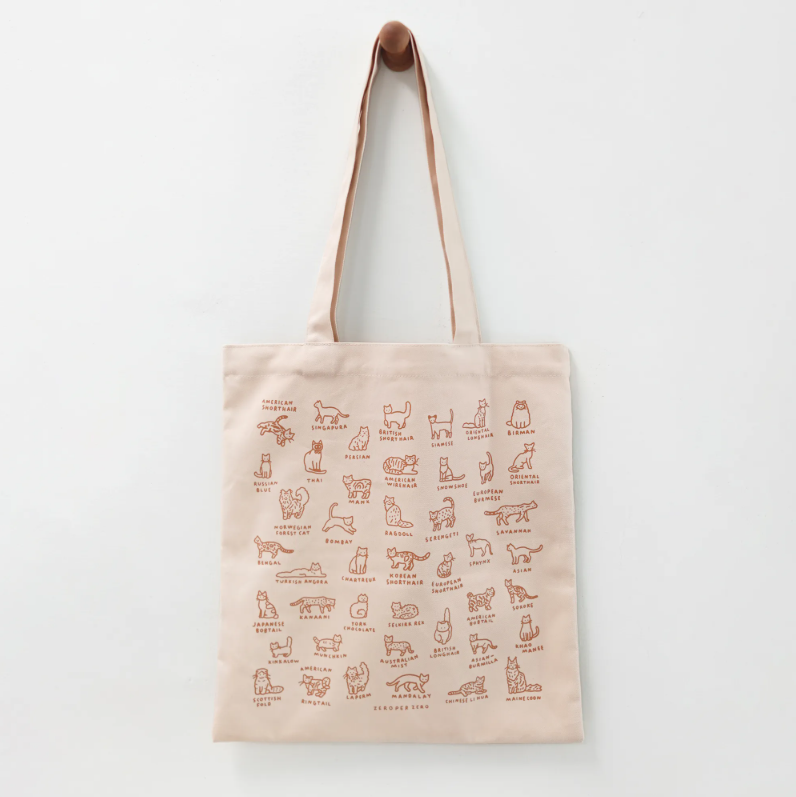 zero per zero | 帆布袋 米色貓咪圖鑑