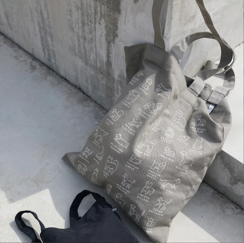 zero per zero | 帆布袋 狗狗圖鑑/灰色