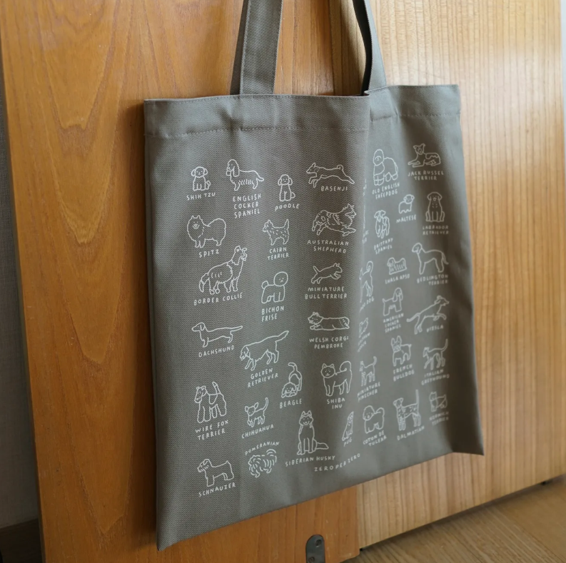 zero per zero | 帆布袋 狗狗圖鑑/灰色