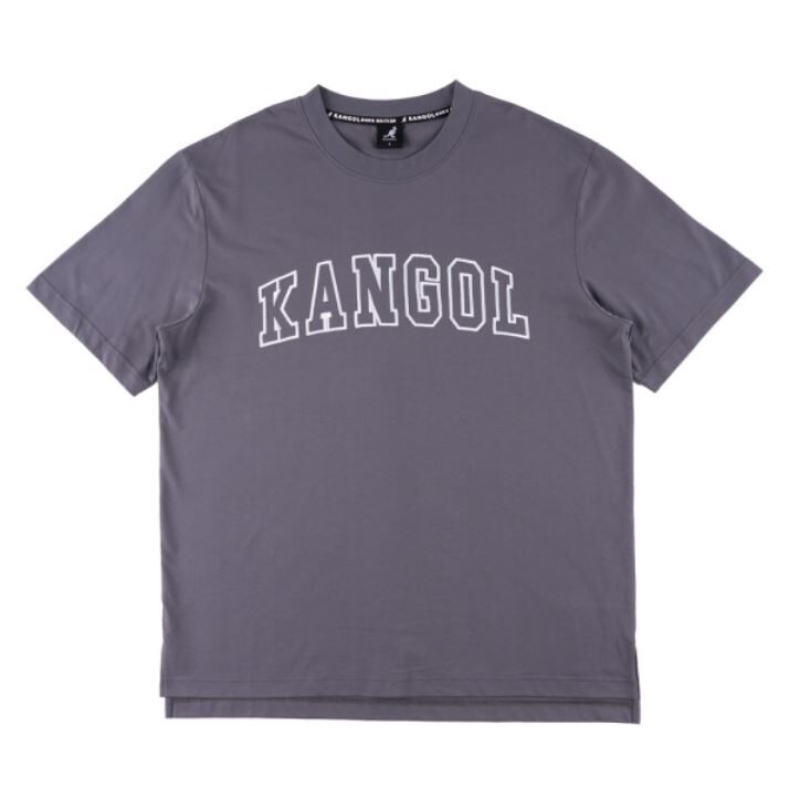 【下殺↘ $499】KANGOL 短T 短袖 深灰 大LOGO 刺繡 寬版T 中性 6325103112