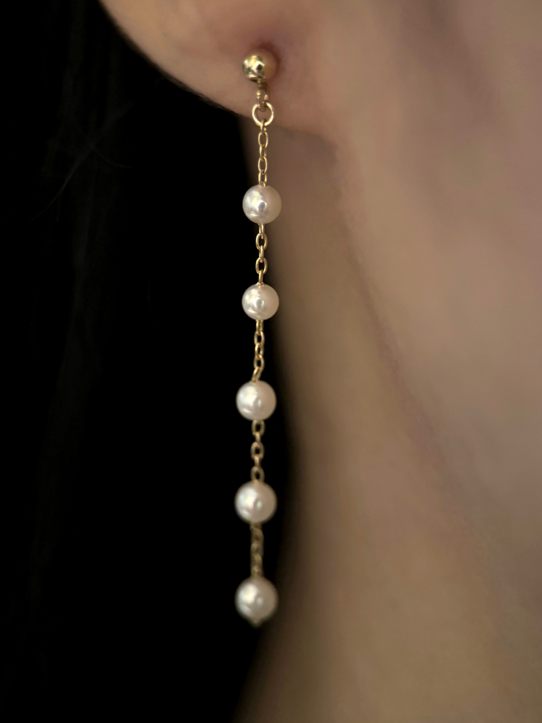 公主珍珠間隔耳環