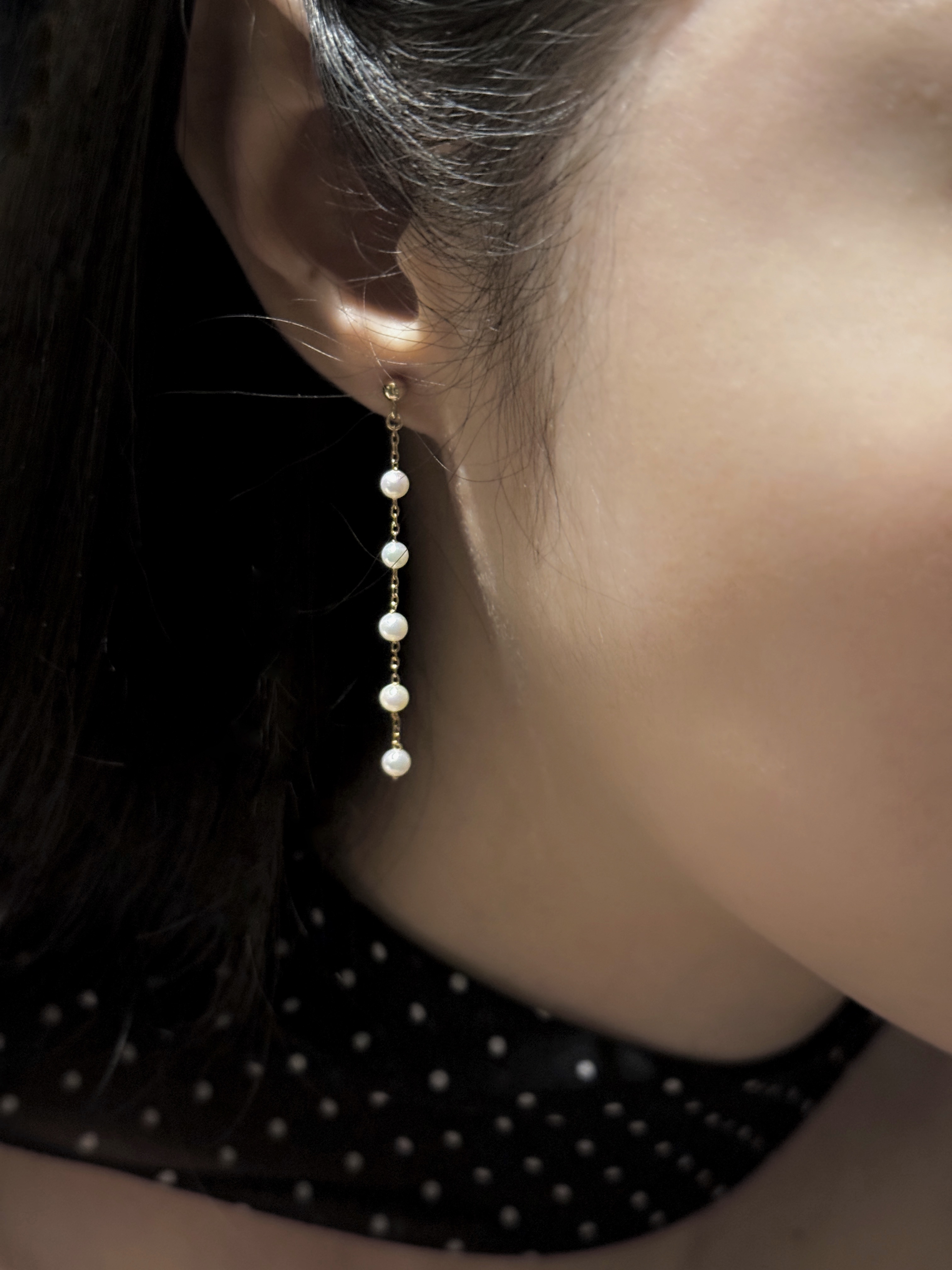 公主珍珠間隔耳環