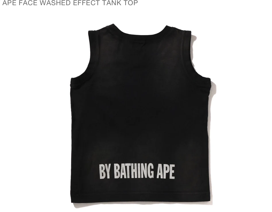 【BAPE童裝】0207 發售 APE FACE WASHED EFFECT TANK TOP