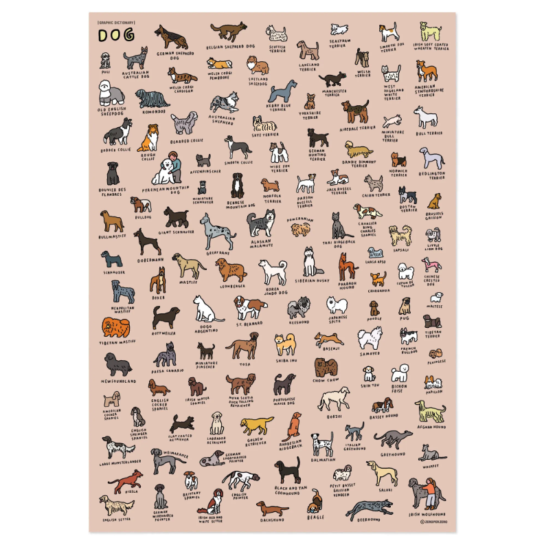 zero per zero | 60 x 90海報 狗狗圖鑑
