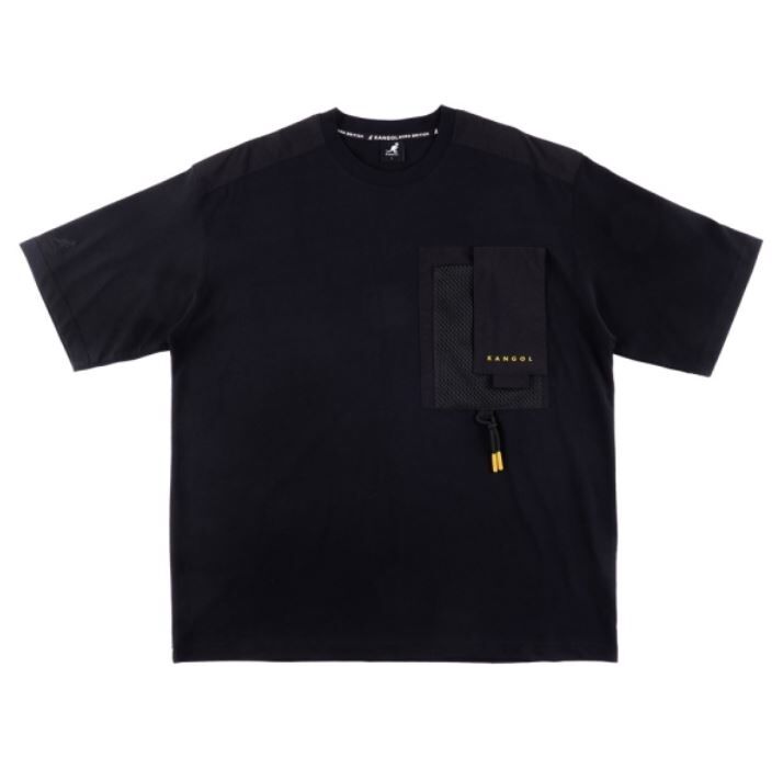 【下殺↘ $499】KANGOL 短袖 短T 黑 網狀口袋 5分袖 戶外 休閒 男 6325103220