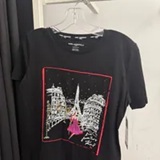 [S] KARL LAGERFELD BLACK HOLIDAYS IN PARIS TEE, L5WHCA71-BLK (SKL1488)