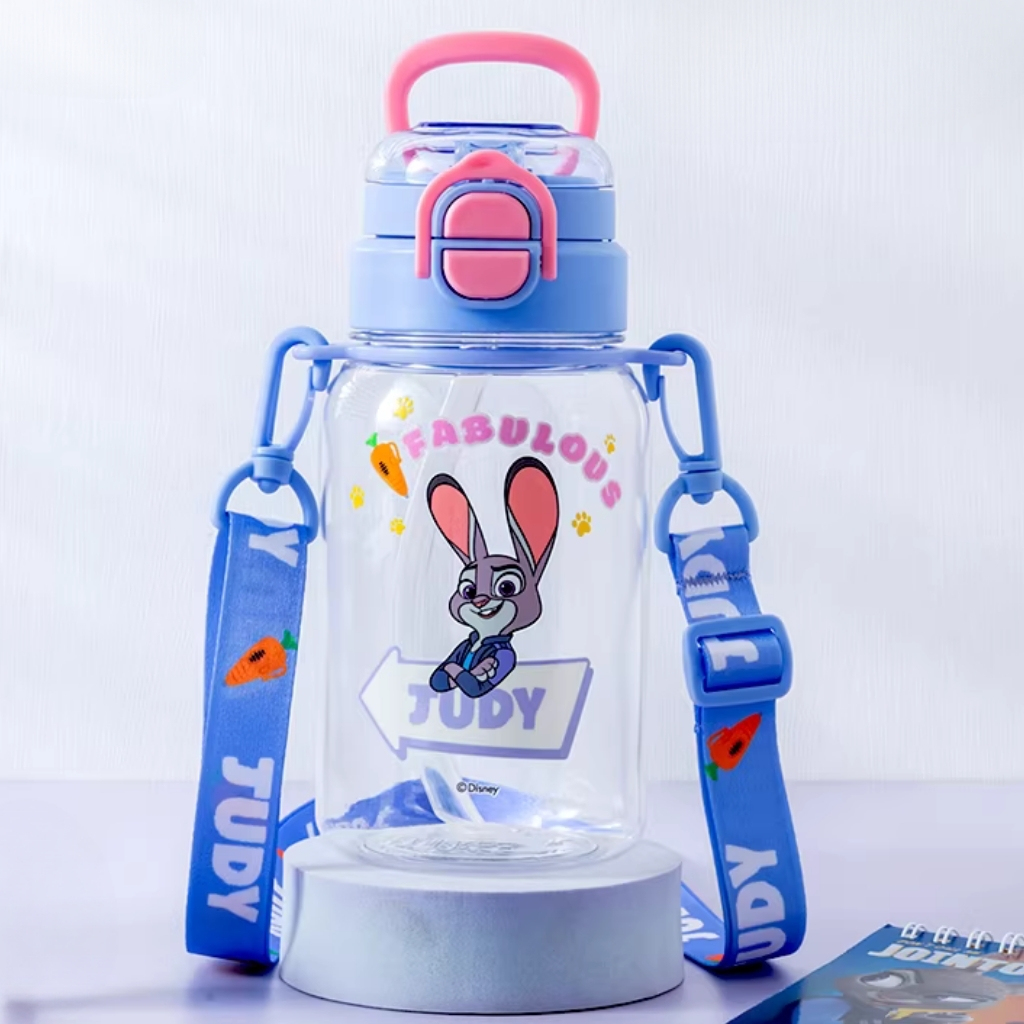 迪士尼優獸大都會| 便攜式背帶兒童吸管水樽| 兩款開合式 |朱迪