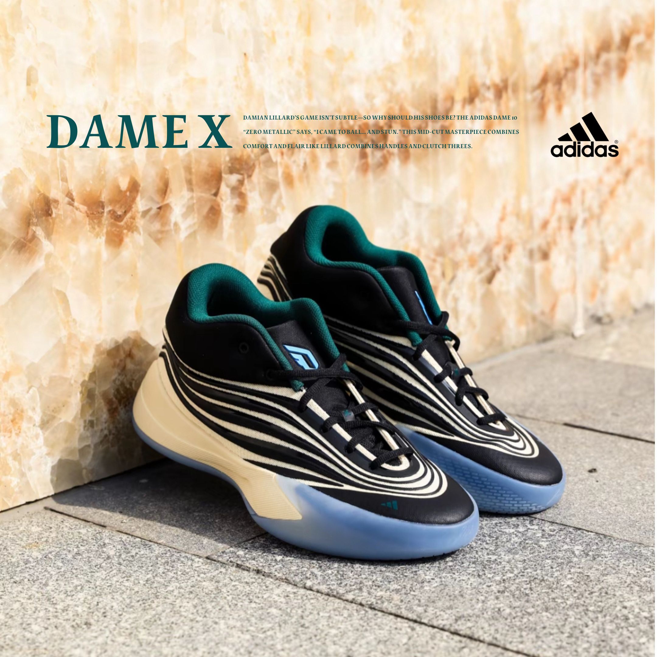 NICEDAY 代購 Adidas Dame 10 米黑 黑米 黑 冰底 實戰 籃球鞋 JR9943
