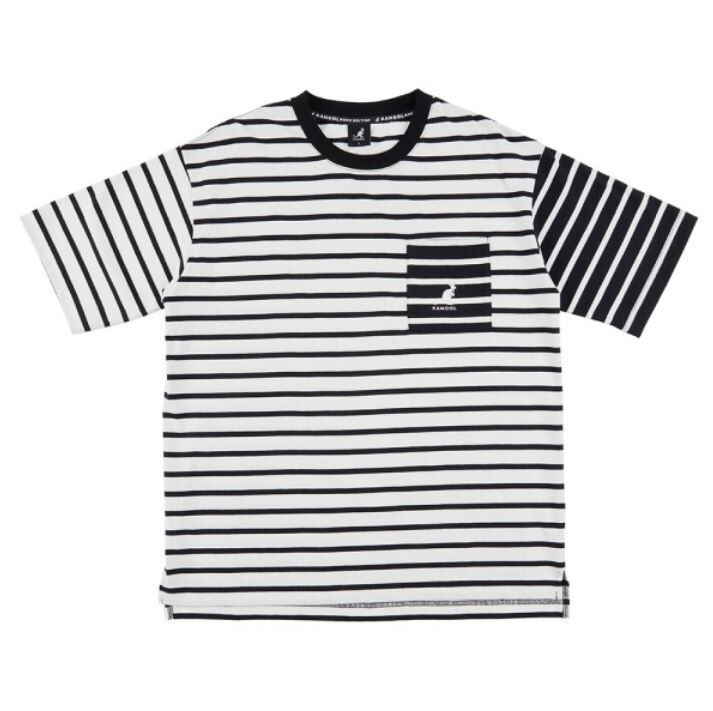 【下殺↘ $499】KANGOL 短袖 短T 黑白 條紋 復古 休閒 男 6325103400