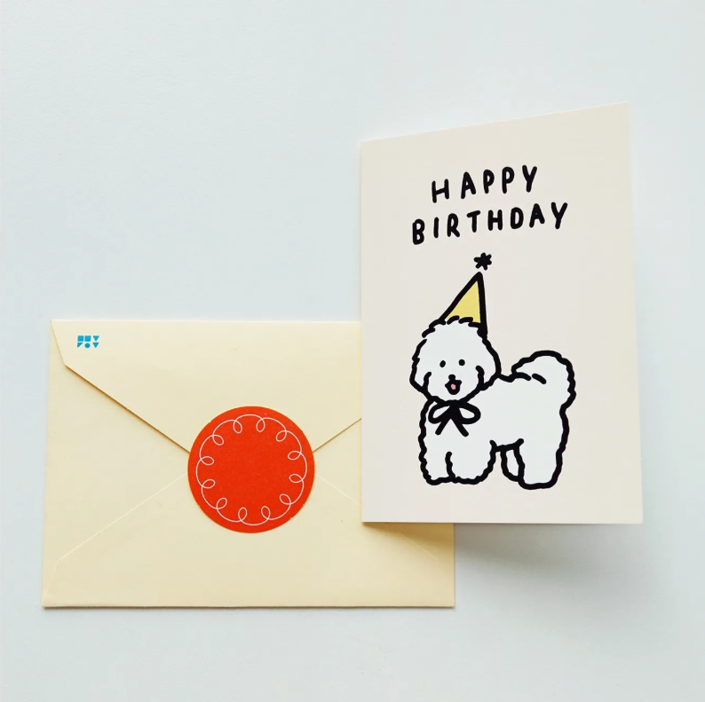 zero per zero | 生日卡片 小白狗