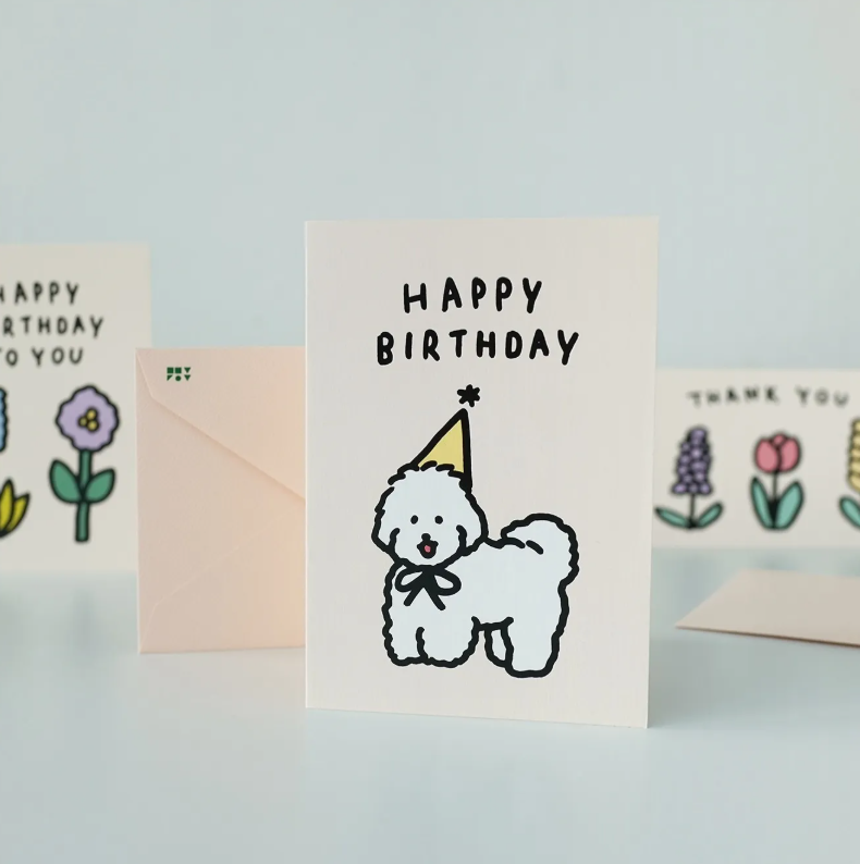 zero per zero | 生日卡片 小白狗