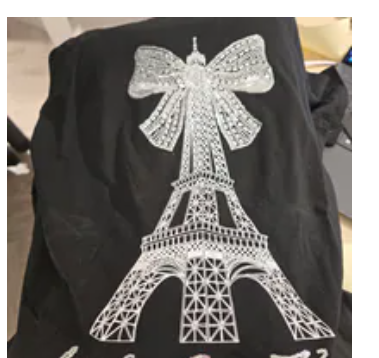 [S] KARL LAGERFELD BLACK EIFFEL TOWER BOW TEE, L5WHMA59-BLK (SKL1492)