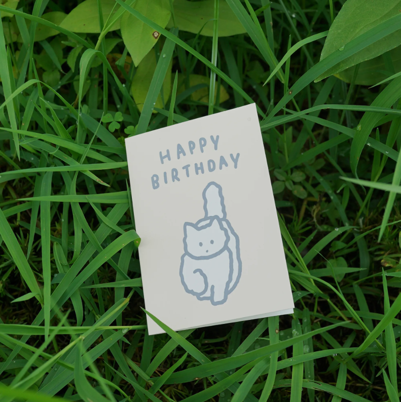 zero per zero | 生日卡片 白貓