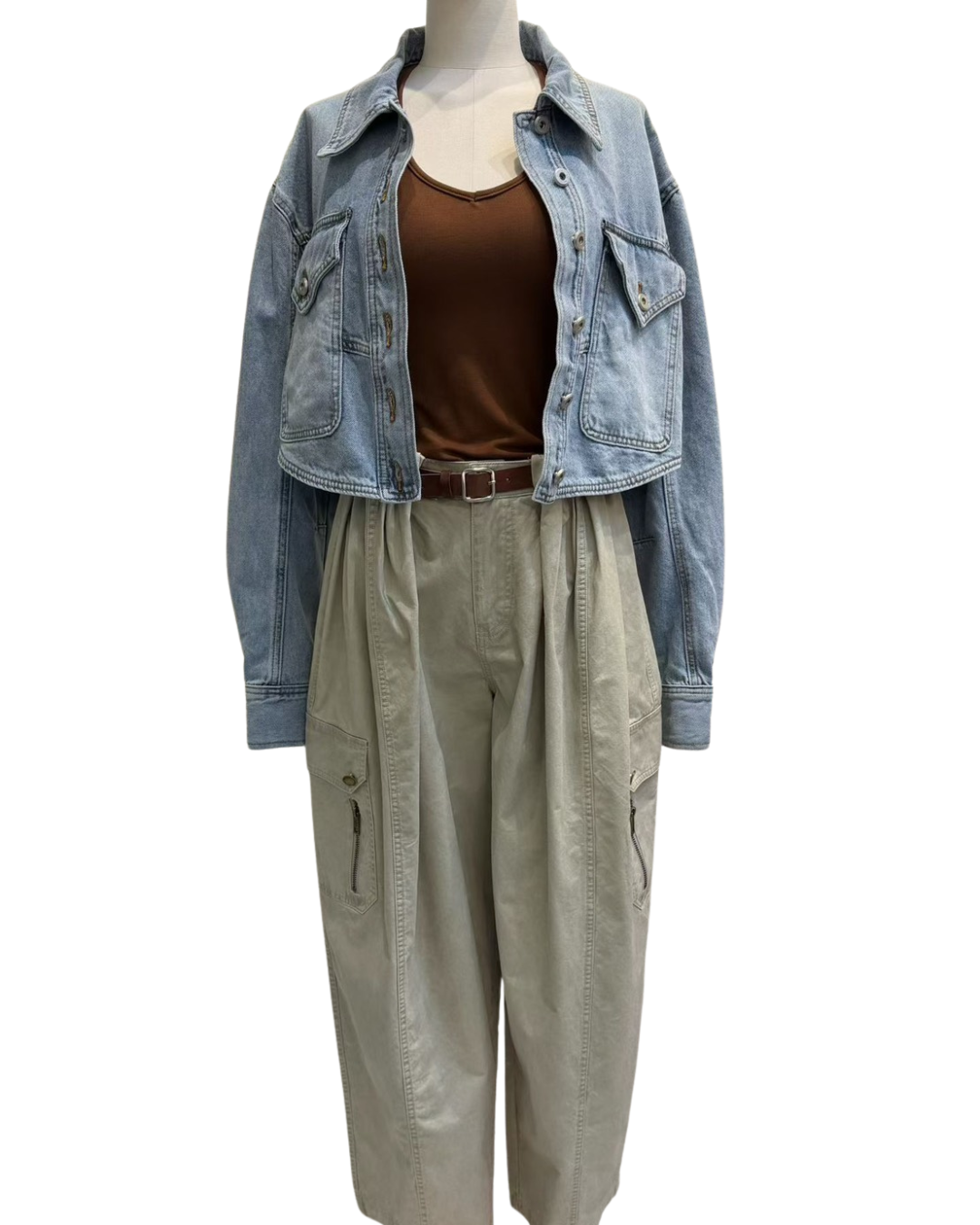 SYMBOL 韓系水洗翻領短版牛仔夾克