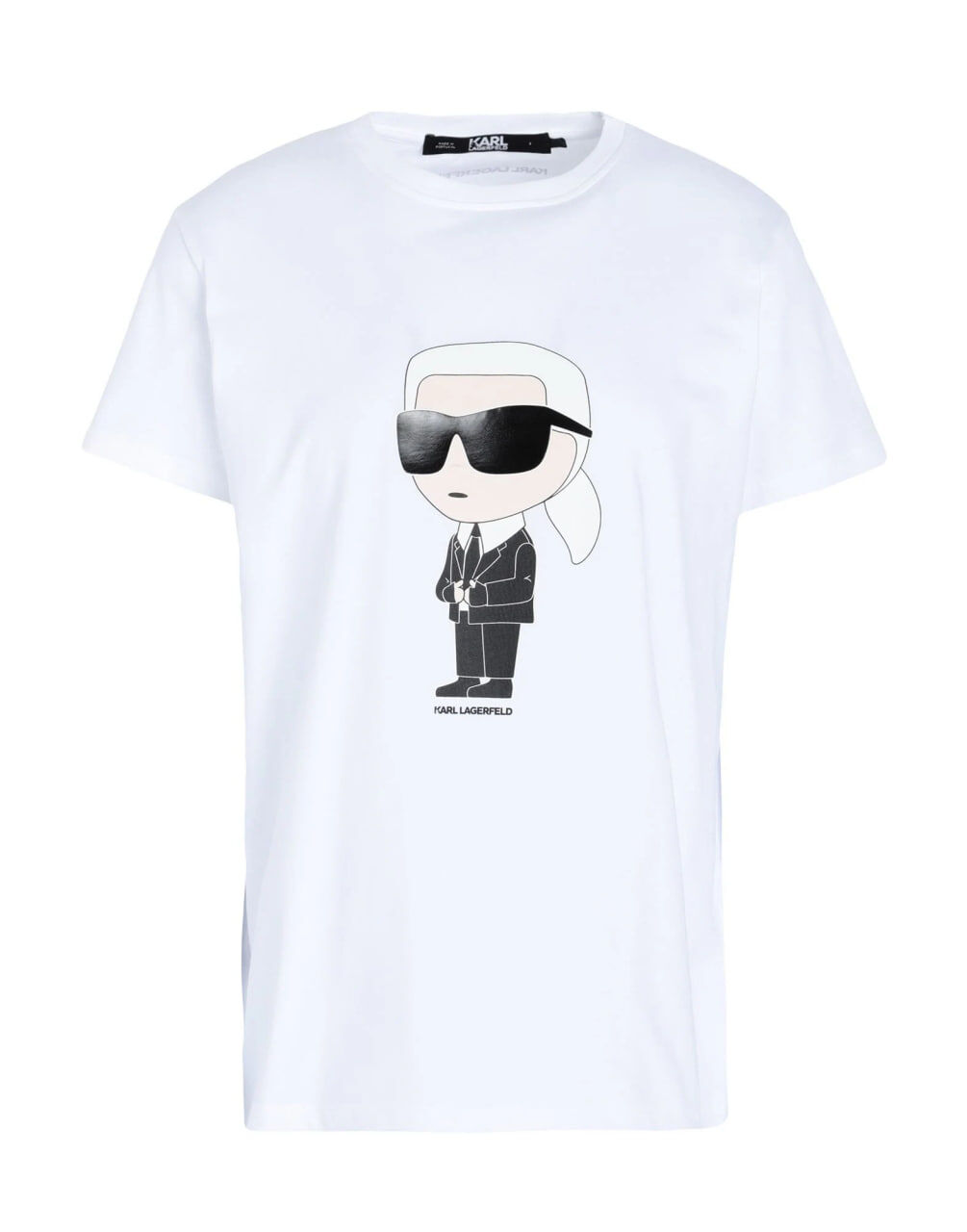 [S] KARL LAGERFELD WHITE IKON T-SHIRT CREW NECK, L5WHCA45-WH (SKL1495)